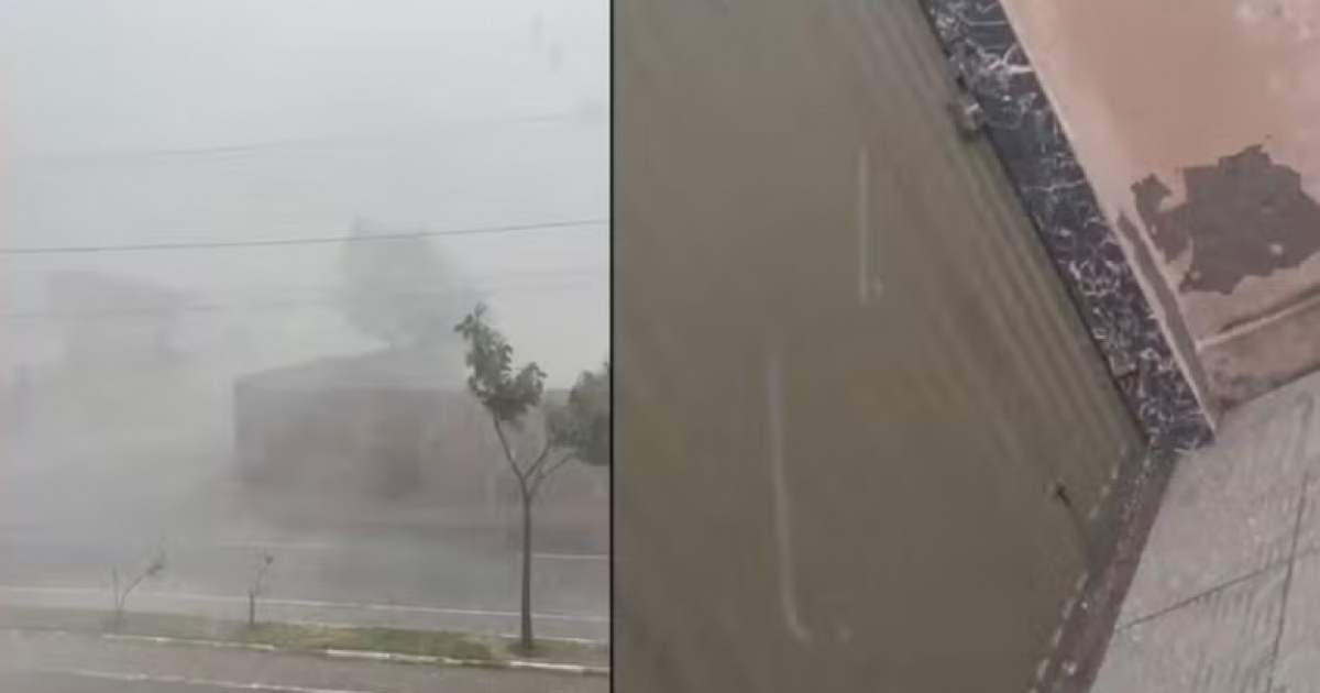 Chuva de granizo surpreende moradores de cidade baiana; casas são destelhadas e muros desabam